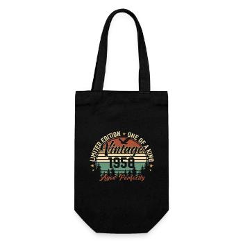 Jahrgang 1958 Retro 1958 Geburtstagsgeschenk 1958 - Geschenkbeutel für Flaschen - Schwarz - Vorne