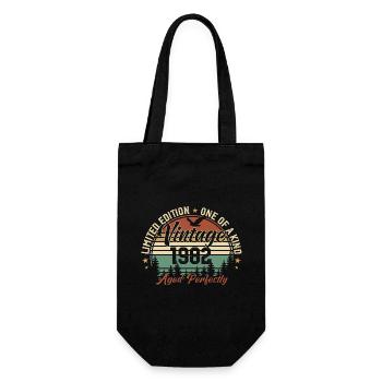 Jahrgang 1982 Retro 1982 Geburtstagsgeschenk 1982 - Geschenkbeutel für Flaschen - Schwarz - Vorne