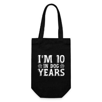 I'm 10 In Dog Years Tees | Funny 70th Birthday - Gift Bag for Bottles - black - Front
