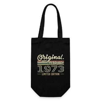 February 1973 Gift - February 1973 Birthday - Gift Bag for Bottles - black - Front
