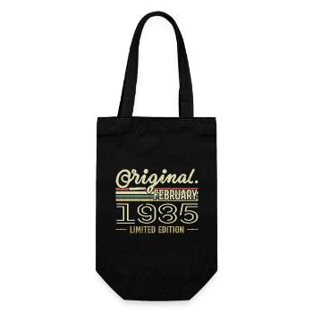 Februar 1985 Geschenk - Februar 1985 Geburtstag - Geschenkbeutel für Flaschen - Schwarz - Vorne