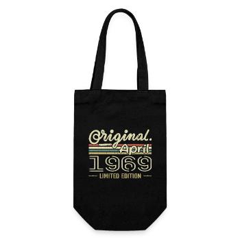 April 1969 56th Anniversary Gift April 1969 - Gift Bag for Bottles - black - Front