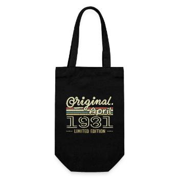 April 1981 Geschenk zum 44-jährigen Jubiläum April 1981 - Geschenkbeutel für Flaschen - Schwarz - Vorne