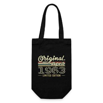 April 1963 62nd Anniversary Gift April 1963 - Gift Bag for Bottles - black - Front