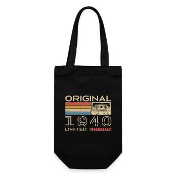 1940's Retro 1940's Birthday Gift - Vintage 1940's - Gift Bag for Bottles - black - Front
