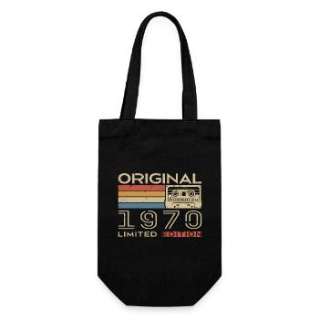1970er Retro 1970er Jahre Geburtstagsgeschenk - Jahrgang 1970er Jahre - Geschenkbeutel für Flaschen - Schwarz - Vorne