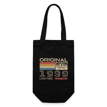 1989 Retro 1989 Birthday Gift - Vintage 1989 - Gift Bag for Bottles - black - Front