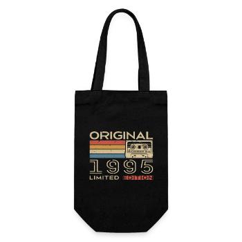1995 Retro 1995 Geburtstagsgeschenk - Jahrgang 1995 - Geschenkbeutel für Flaschen - Schwarz - Vorne