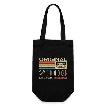 2006 Retro 2006 Birthday Gift - Vintage 2006 - Gift Bag for Bottles - black - Front