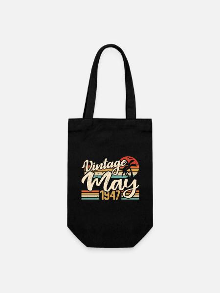 Anniversaire Vintage Mai 1947 Né(e) en Mai 1947 - Sac à bouteille - noir
