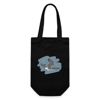 Illustrations Design "Pinguin Kisses" - Geschenkbeutel für Flaschen - Schwarz - Vorne