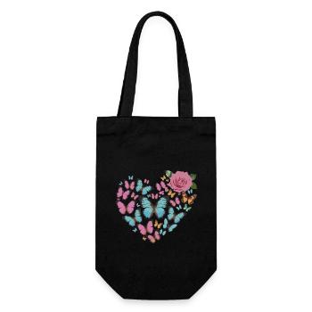Heart of butterflies - Geschenkbeutel für Flaschen - Schwarz - Vorne