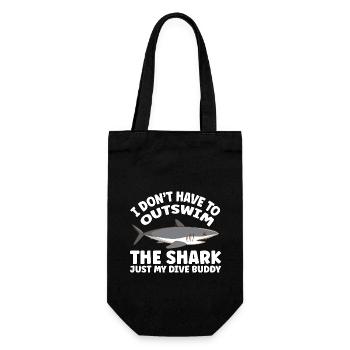Plongée sous-marine amusante – Citation de Outswim the Shark - Sac à bouteille - noir - Devant