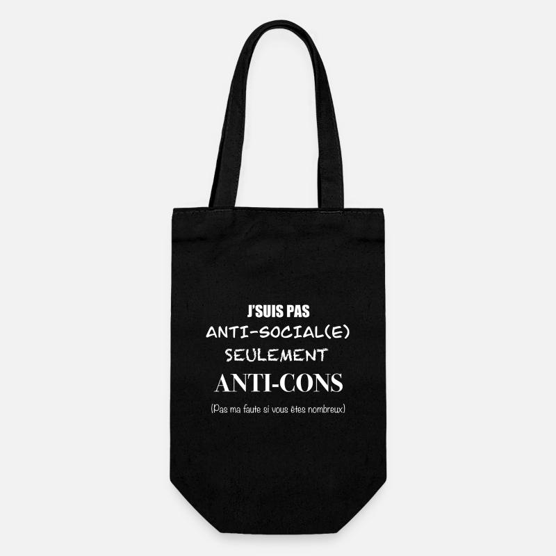 Pas anti-social - Sac à bouteille - noir