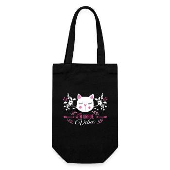 4th grade | Grade Vibes Back to School Cute Cat - Sac à bouteille - noir - Devant