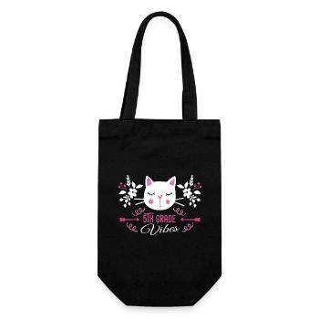5. Klasse | Grade Vibes Zurück zur Schule Süße Katze - Geschenkbeutel für Flaschen - Schwarz - Vorne