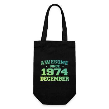 Geburtstag Dezember 1974 - Geschenk Dezember 1974 - Geschenkbeutel für Flaschen - Schwarz - Vorne