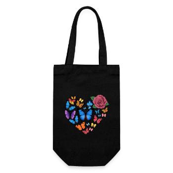 Heart of butterflies - Geschenkbeutel für Flaschen - Schwarz - Vorne