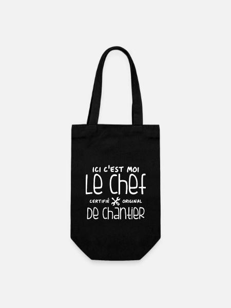 Ici c'est moi le chef de Chantier - Sac à bouteille - noir