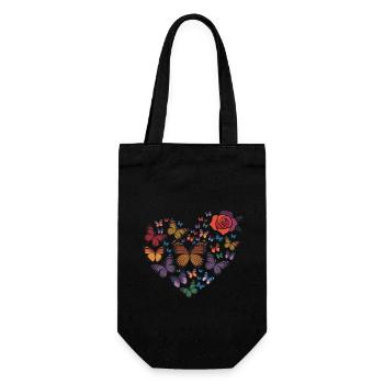 Heart of butterflies - Geschenkbeutel für Flaschen - Schwarz - Vorne