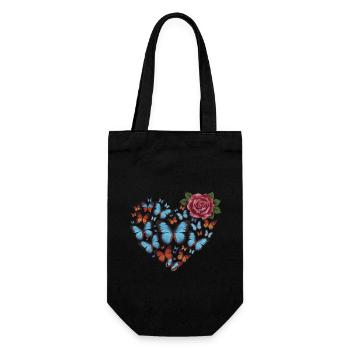 Heart of butterflies - Geschenkbeutel für Flaschen - Schwarz - Vorne