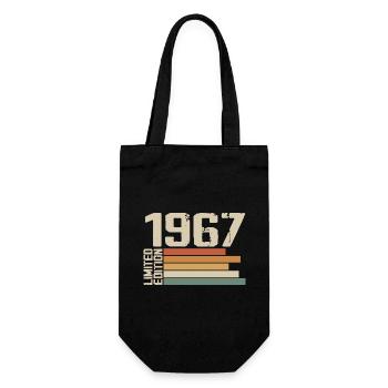 1967 Vintage - Retro 1967 Geburtstagsgeschenk 1967 - Geschenkbeutel für Flaschen - Schwarz - Vorne