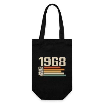 1968 Vintage - Retro 1968 Geburtstagsgeschenk 1968 - Geschenkbeutel für Flaschen - Schwarz - Vorne