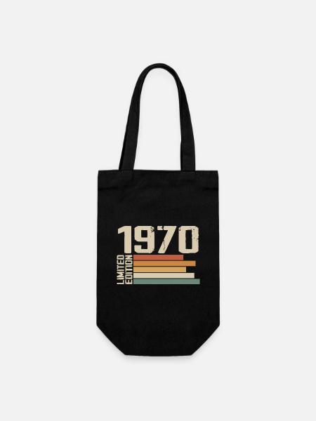 1970er Jahre Vintage - Retro 1970er Jahre Geburtstagsgeschenk - Geschenkbeutel für Flaschen - Schwarz