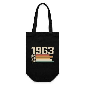 1963 Vintage - Retro 1963 Geburtstagsgeschenk 1963 - Geschenkbeutel für Flaschen - Schwarz - Vorne