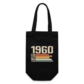 1960 Vintage - Retro 1960 Geburtstagsgeschenk 1960 - Geschenkbeutel für Flaschen - Schwarz - Vorne