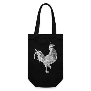 Rooster chicken hens chicken coop chicken - Gift Bag for Bottles - black - Front