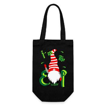Frecher Wichtel Elf - Geschenkbeutel für Flaschen - Schwarz - Vorne