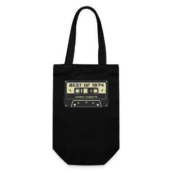 Cassette rétro 1974 vintage 1974 anniversaire 1974 - Sac à bouteille - noir - Devant