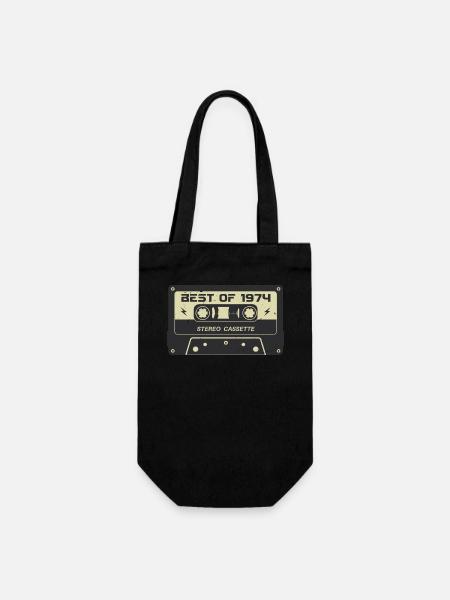 Retro Kassette 1974 vintage 1974 Geburtstag 1974 - Geschenkbeutel für Flaschen - Schwarz