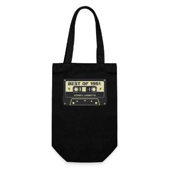 Retro Kassette 1951 vintage 1951 Geburtstag 1951 - Geschenkbeutel für Flaschen - Schwarz - Vorne