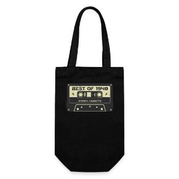 Cassette rétro années 1940 vintage années 1940 anniversaire années 1940 - Sac à bouteille - noir - Devant