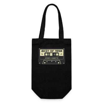 Retro Kassette 1990 vintage 1990 Geburtstag 1990 - Geschenkbeutel für Flaschen - Schwarz - Vorne