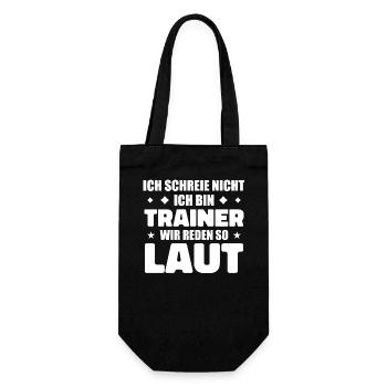 Ich schreie nicht – Ich bin Trainer Lustiges Sport - Geschenkbeutel für Flaschen - Schwarz - Vorne