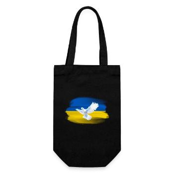 Solidarity and a dove of peace for Ukraine - Gift Bag for Bottles - black - Front