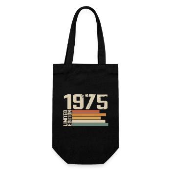 1975 Vintage - Retro 1975 Geburtstagsgeschenk 1975 - Geschenkbeutel für Flaschen - Schwarz - Vorne