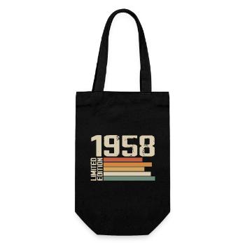 1958 Vintage - Retro 1958 Birthday Gift 1958 - Gift Bag for Bottles - black - Front