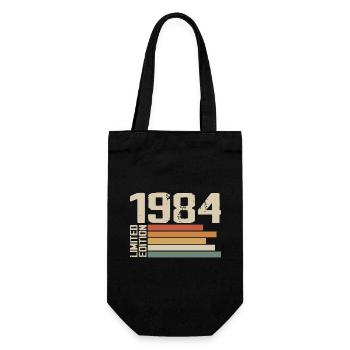 1984 Vintage - Retro 1984 Geburtstagsgeschenk 1984 - Geschenkbeutel für Flaschen - Schwarz - Vorne