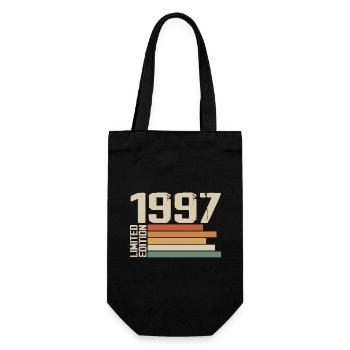 1997 Vintage - Retro 1997 Birthday Gift 1997 - Gift Bag for Bottles - black - Front