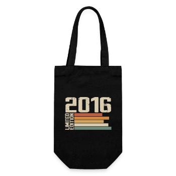 2016 Vintage - Retro 2016 Birthday Gift 2016 - Gift Bag for Bottles - black - Front