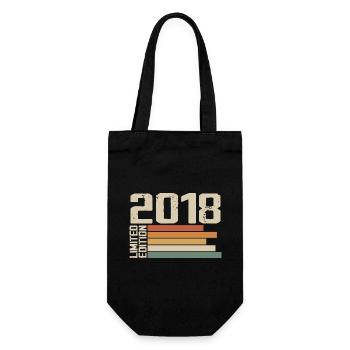 2018 Jahrgang - Retro 2018 Geburtstagsgeschenk 2018 - Geschenkbeutel für Flaschen - Schwarz - Vorne