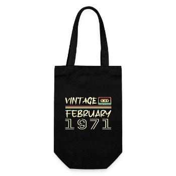 February 1971 Best Gift February 1971 February - Gift Bag for Bottles - black - Front