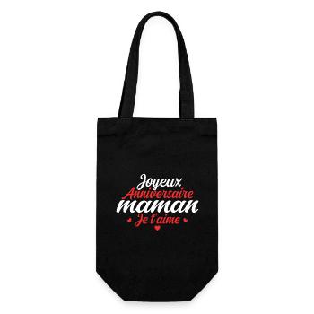 Joyeux Anniversaire Maman Je T'aime - Sac à bouteille - noir - Devant