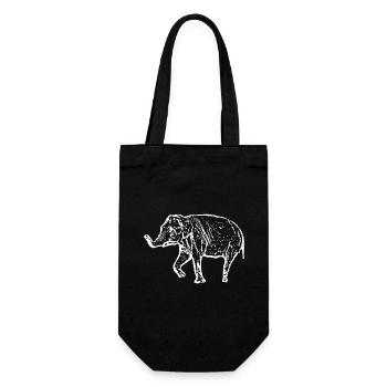 Elephant white - Gift Bag for Bottles - black - Front