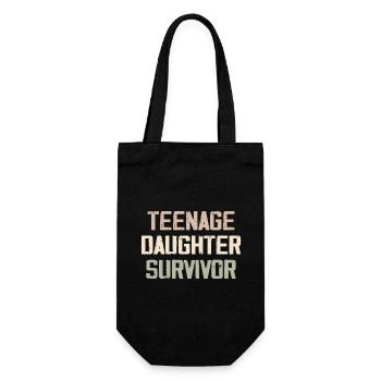Teenage Daughter Survivor Funny Father's Day Quote - Sac à bouteille - noir - Devant