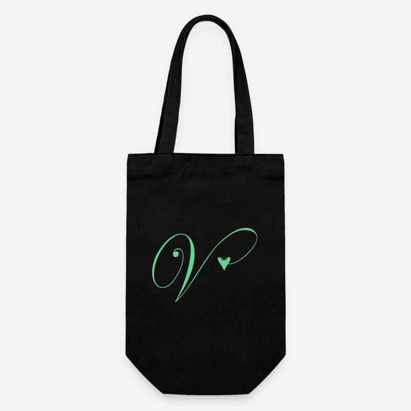 Monogram V Heart Vine - Gift Bag for Bottles - black